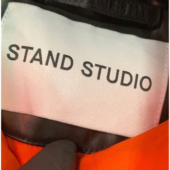 Stand Studio Icon Prim Black Satin Bomber Jacket Size EU 36 / US 6 Jacket Coat - Picture 7 of 11